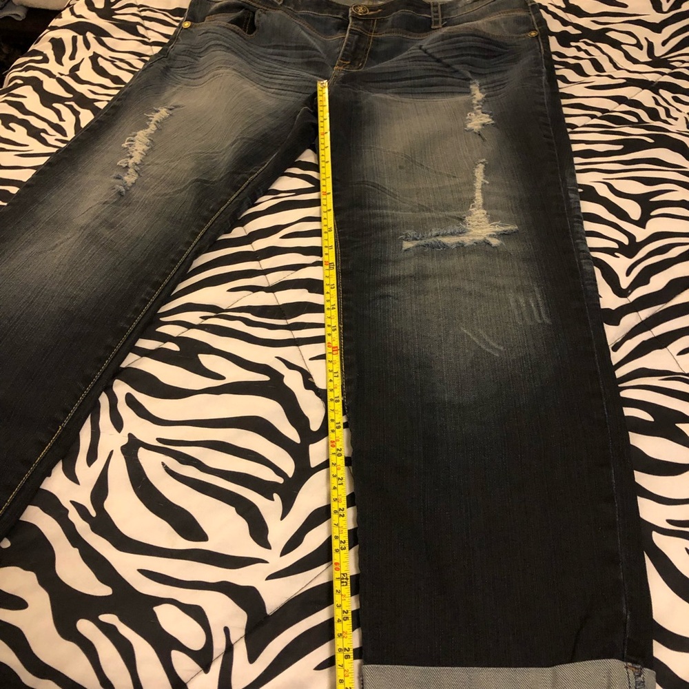 Baby Phat sz 20 boyfriend roll cuff ankle crop jeans - Picture 8 of 10